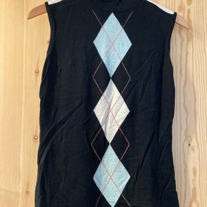 Tommy Bahama 18 Golf 100% Extra Fine Merino Wool sleeveless turtle neck top